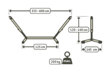 Nautico Cool Grey - Pulverbeschichtetes Stahl-Gestell für Hängematten Kingsize Weiß